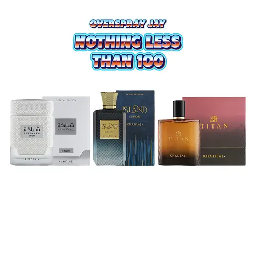 Khadlaj Signature Trio: 3-Piece Bundle for Unisex (Khadlaj Shiyaaka Snow – Khadlaj Island Dreams – Khadlaj Titan) | 100 ML – 3.4 Ounce Each | Fresh – Citrus – Amber – Woody Notes