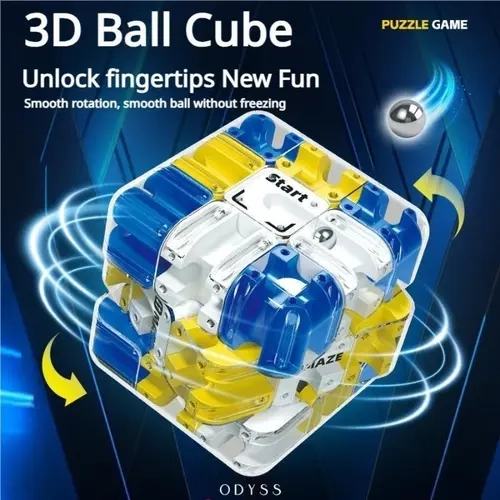 3D Plastic Logic Cube Maze Puzzle - Unisex Phthalate-Free Smooth Rotation Block Toy, Logical Thinking Training Tool, Fun Stress Relief Game for Kids