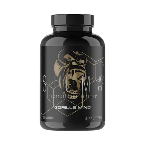 Gorilla Mind Sigma Premium Testosterone Dietary Gym Supplement - Booster for Adults’ Physique Goals, Lead-Boosting Botanical Formula with Standardized KSM-66 Ashwagandha, 1% Eurycomanone Tongkat Ali, Fadogia Agrestis Extract - 120 Capsules (60 Servings)