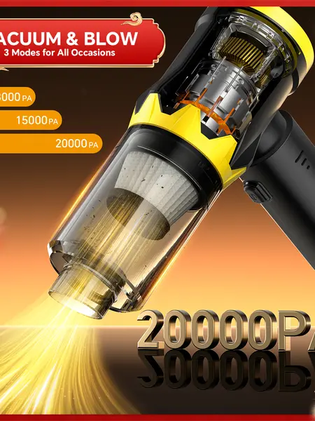 MR.EGO G2 Car Vacuum Portable Cordless, 120000rpm，4-in-1 Mini Vacuum Cleaner with 20,000Pa Powerful Suction, Type-C Charging, 2 Suction Modes, Ultra-Light for Car, Home, Desk, Keyboards summervibes Car Cleaning Supplies Car Detailing Kit#SummerWins