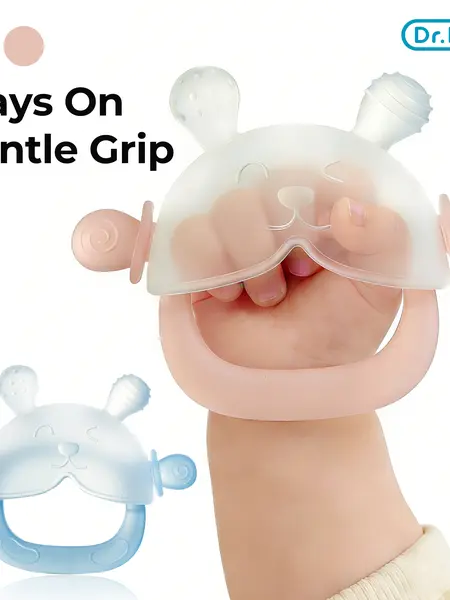 Dr.Isla Bunny Teether Mitten, Nano Plasma Anti-Dust Tech, Safe Exploration - No Gagging, Wearable Anti-Falling Wristband Design, Soft Food Grade Silicone, BPA Free, Multi-Textured Gum Soother, Learning Grasping Toy 3-18 Months