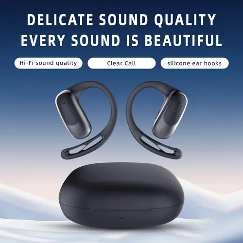Wireless Earbuds with Earhooks, Bluetooth 5.4 Headset, 35hrs Playtime, Stereo Deep Bass Audio, ENC Noise Cancelling Mic, IPX7 Waterproof Digital Earphone for Workout, Fast Charging, Stable Connection