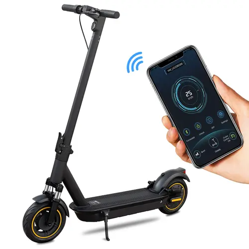 AOVOPRO Esmax Foldable Electric Scooter - 500W Motor, 35-45km Range, 35KM/H Max Speed, 10" Tires, Dual Suspension, App Control, 120kg Max Load (Sports & Outdoor Fitness Scooter Equipment), Yes