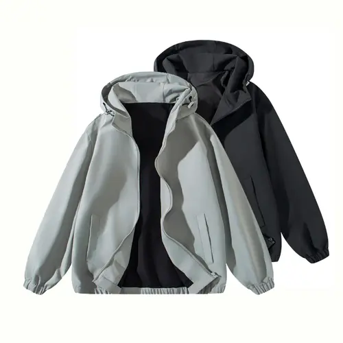 Unisex Essential sports jacket   waterproof, moisture-wicking, breathable, long sleeve - zip-up hood design, suitable for daily leisure and outdoor activities Athleisure Street Fit Loose Casual Athleisure
