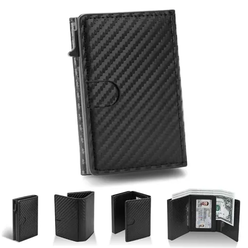 Wallet for Men RFID Blocking Leather Credit Card Holder Wallet for 15 Cards, Large Capacity Wallet with ID Windows & Cash Slot for Daily Use for Gift,father'sdaygifts