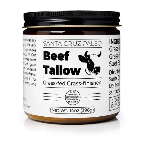 Santa Cruz Paleo Beef Tallow Jar for Cooking 14oz