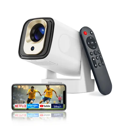 Smart Projector HY310 - 1080P Native Resolution, 330ANSI Brightness, Auto Focus Projector, Keystone Correction, Dual Wi-Fi 6/Bluetooth 5.4, Android 11, Allwinner H713, Built-In Audio, Portable Indoor Home Cinema Outdoor Entertainment #tiktokshopstockup