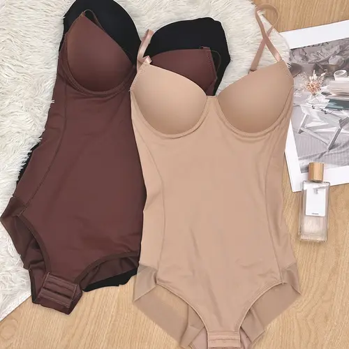 Women's Slimming Body Shaper One-Piece Set, Shapewear, Body Shapewear Faja, Underwear, Adjustable Strap, Patchwork Pattern, Regular Fit, All-Season Wear, Casual Style, Post Surgery Shapewear