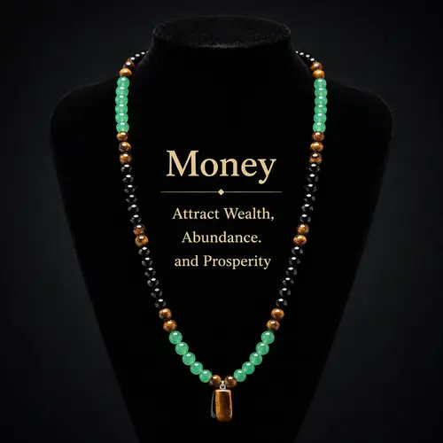 ARPURRAINA Money Attraction Necklace Set with Green Aventurine & Tiger Eye Pendant Healing Crystal Stone ,Matching Bracelet Wealth Abundance Crystal Jewelry Gift for Men Women Healing Pendant, Chains,  Crystal Jewelry,  Crystal Necklaces summerwins,summer