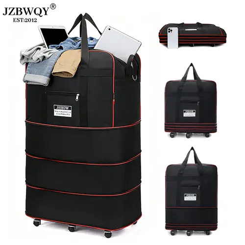 JZBWQY Wheeled Duffle Bag, 100L Convertible Nylon Luggage, Lightweight Expandable & Foldable Travel Bag for Moving, Boarding Luggage Bag