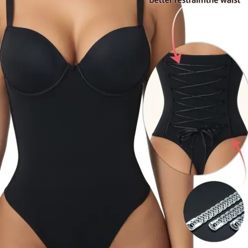 Elegant Women's Underwear Plain Color Adjustable Strap Elastic Shapewear Bodysuit, Abdominal Control Shapewear, Comfortable Fit for Daily Wear