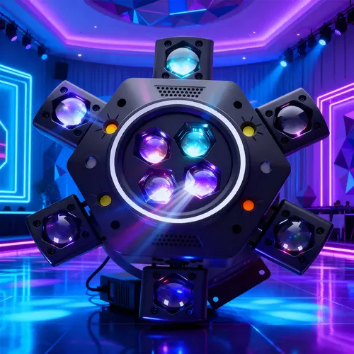 Halloween & Club Gift 6 Head Bee Eye LED Beam Moving Head Light With LED Strip,For DJ Performances and Disco Events