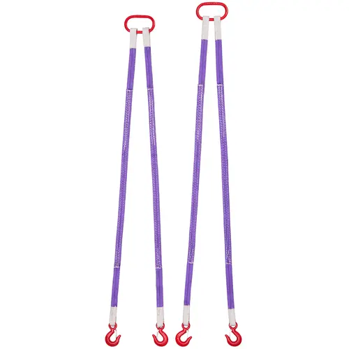 【toolupgrade】VEVOR Polyester Lifting Straps Set, 2Pcs 5 ft 1.18 in Wide 2-Leg Bridle Slings with Safety Latch Hooks, 4400lb Capacity 0.08 in Thick Wear-Resistant Rigging Slings for Construction Sites, Factories