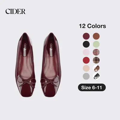 Cider Bow Decor Square Toe Ballet Mary Jane Flats, Classic Chic Ballet Flats for Daily Casual & Work [LIVE ONLY]