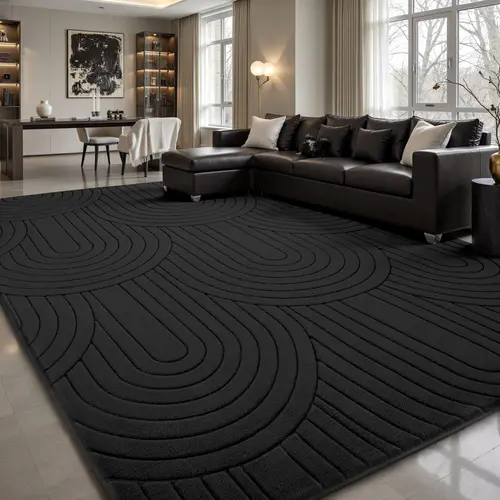 FAMVAL Dense Plush Jacquard House Decor Rug - Non-Slip Modern Area Rug, Cozy Floor Mat, Durable Decorative Indoor Mat for Living Room, Bedroom Gift Idea