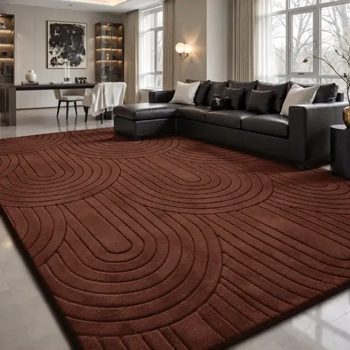 FAMVAL Ultra-Soft Tree Ring Pattern Area Rug, Non-Slip Jacquard Plush for Living Room, Bedroom, Nursery, Kids' Room, Playroom, Apartment and Dorm giftideas