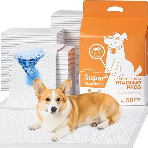 Meowant 6-Layer Lock System Extra Large Disposable Puppy Pee Pads (35"x24") - Leak-Proof, Rapid-Dry, Quilted, Polymer Core, 5-Cup/1000ml Capacity, Super Absorbent, Plastic Backing, Odor-Lock Gel, Travel & Crate Time Pet Supplies for Puppies, Rabbits