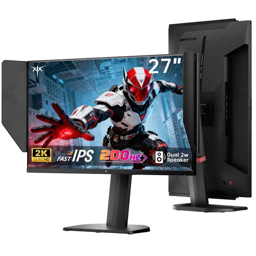 KTC 27M1 27" 2K 200Hz Fast IPS Gaming PC Monitor, 2560x1440P OC 210Hz, 1ms Response, Blue Light Filter, Shielding Hood, 2W Dual Speakers, DP Support, VESA Mount, Tilt-Swivel-Pivot-Height Adjustment, 3-Year Warranty, Game-Ready IPS Computer Monitor