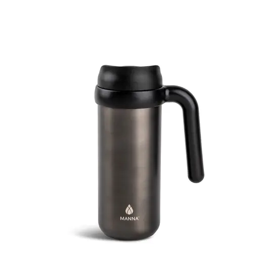 16 oz Stainless Steel Mocha Tumbler - Stylish & Functional Adult Portable Drinkware, Push Button 1-Handed Locking Mechanism, Leak-Proof, Insulated, Condensation-Free, Easy-Align Lid, 500-1000 ml, Keeps Drinks Cold for 24 Hours, Ideal for Coffee