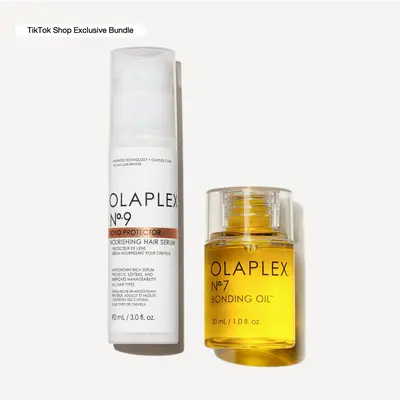 OLAPLEX Take The Heat Duo - Ultimate Heat Protection, Shine, & Style Retention from Weightless Styling Oil & Multi-Benefit Styling Serum
