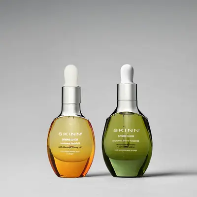 SKINN Cosmetics: Mini Oil Duos Ayurvedic + Luminous Oil Soothes, Brightens & Hydrates your Skin