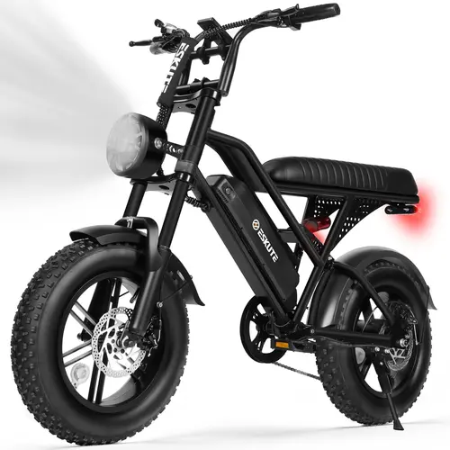 ESKUTE V100 All-Terrain Mountain Ebike - 1500W Peak Power, 28 MPH Top Speed, 48V 13Ah Battery, 16x4.0 Fat Tires, Dual Suspension, LED Headlights, Dual-Seat Electric Bike for Outdoor Cycling,father'sdaygifts,campingessentials,campinggear