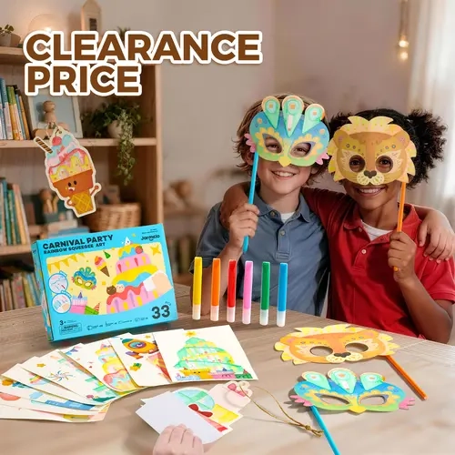 Jar Melo Kids' Creative Squeegee Painting Kit - Educational Arts & Crafts Set for Kids’ Art Adventure, with 20 Drawing Papers, DIY Craft Supplies, Gift Option, Drawing Paper