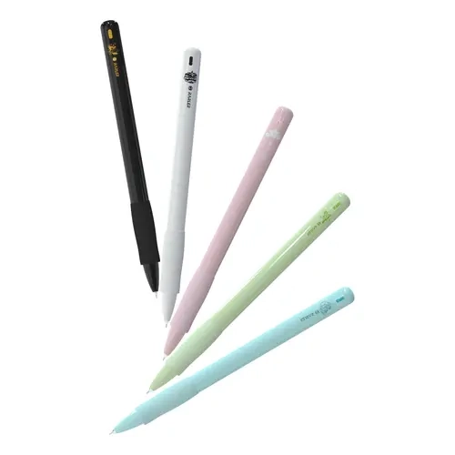 Rarler Agile Sensing ABS Plastic Auto Retraction Pen, 0.5mm Double Ball CS Tip Quick Dry Smooth Gel Ink, Black Writing Pens & Refills for School Daily Use - White