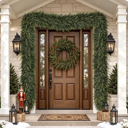 SHareconn 6/9/12/18FT PE Material Real Touch Traditional Artificial Cedar Garlands - Christmas Home Decor for Mantel, Window, Casual Festive Decorations, Indoor/Outdoor Gift