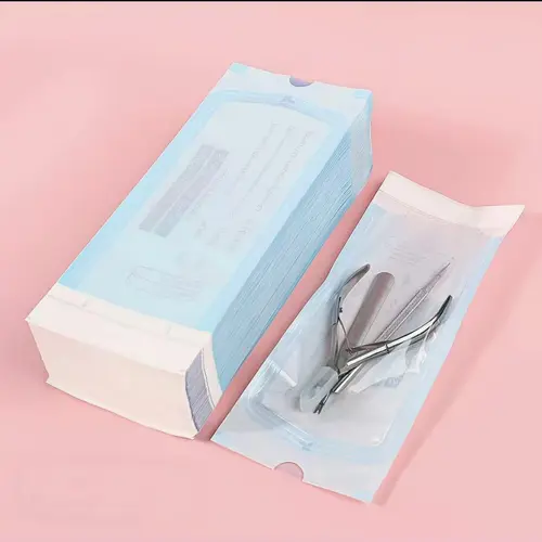 200PCS Durable Plastic Self-Sealing Sterilization Pouch Bags (3.4"x9") Multi-Pack, Autoclave Organiser for Dental/Nail & Lab Tools, Keeps Clean, Improves Organization
