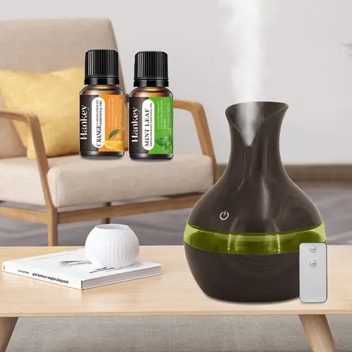 300ml Smart Desktop Humidifier with Remote Control, Night Light, Auto Shut-Off, Ultra Quiet, Digital Control, Moisture & Scent Addition, Easy Access & Use, Home Decor Essential for Women, Automatic Power Off Humidifier to Light Up Your Space