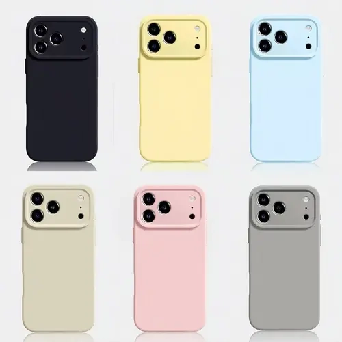 Frosted Solid Color Soft TPU Protective iPhone Case - Shockproof, Anti-Drop, Durable, Non-Yellowing Accessory with Matte Grip for iPhone 13 Pro Max,14,15,16,17
