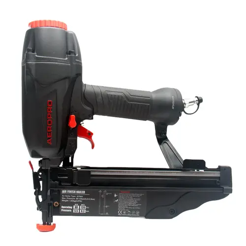 AeroPro 16 Gauge Pneumatic Straight Finish Nailer - Power Tools, DIY Hardware, 3.7lb Lightweight, Ergonomic Design, Adjustable Depth, No-Mar Tip, 1-2.5" Nail Fit, 100 Pcs Nails, Consistent Drive, Smooth No-Jam Fire, Durable Build, Ideal for Trim Work