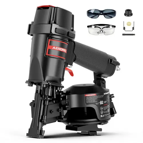 AeroPro Roofing Nailer CN45N for Professionals,  15 Degree Roofing Nail Gun, Pistolas de Roofing, Heavy-Duty Pneumatic Power Nailers in Roofing tools, Pneumatic Roofing Nailer for Asphalt Roofing Shingles