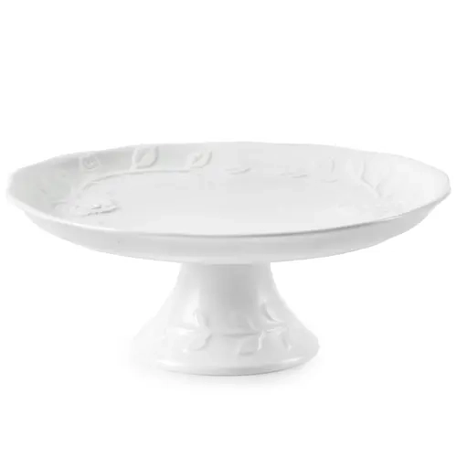 10 Inch Cake Stand , Round Porcelain Elegant  White Wedding Cake Stand Birthday Cake Stands,Dessert Stand Cake Embossed Plate Display Stand For Party,Baby Shower,Christmas, Home Decorating