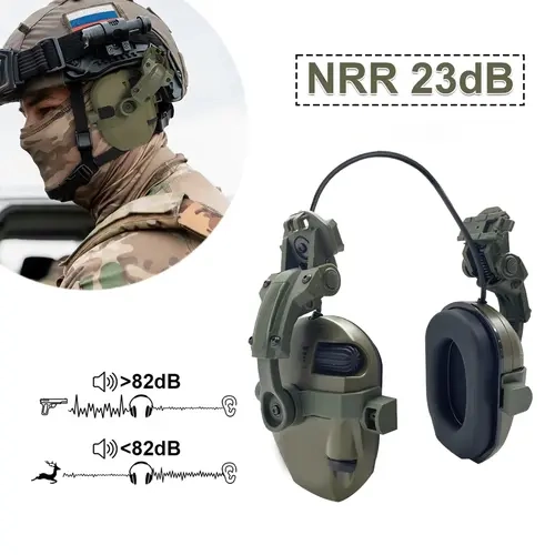 ARM NEXT Professional Electronic Noise Reduction Ear Protection (Safety First), 23dB NRR, Waterproof, AUX Input, 360° Versatile Mount Compatible with Ops-Core & Team Wendy, Hunting & Operational Use Blasting Safety Gear