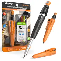Nicpro Magnetic Mechanical Pencils Set - 2.8mm Carpenter Pencil, Sharpener, 10 Refills, Magnetic Pickup Tool, Precise Deep Hole Marking Tool for Construction Work Accessories