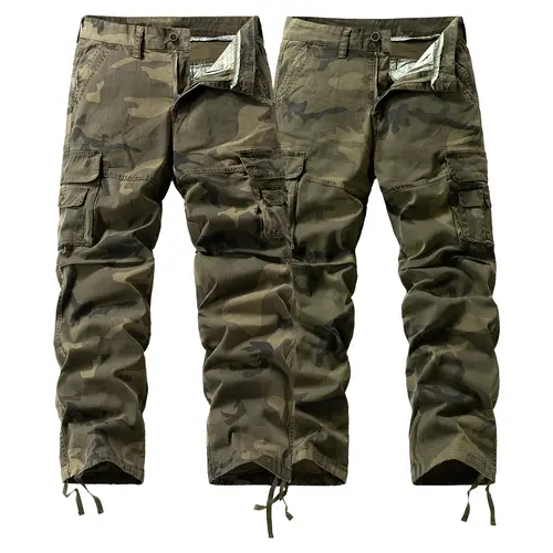 Outdoor Heavyweight Camouflage Scratch-resistant Work Pants - Cotton Material, Camouflage Design, Scratch Protection, Ideal for Outdoor Activities