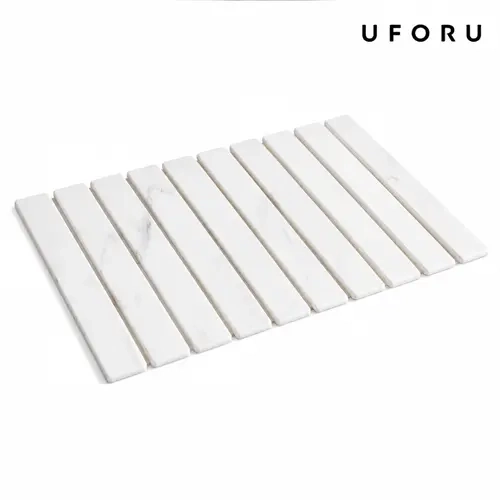 UFORU Large Rectangle Diatomaceous Earth Stone Block Placemats & Coasters - 24"×16" Kitchen Counter Mat, Decorative, Absorbent, Non-Skid, Heat-Resistant, Eco-Friendly, Drip-Soak Surface, Foldable & Easy to Store, Stainless Steel Rack Compatible, Durable,