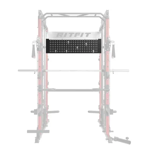 RITFIT PBM1 Heavy-Duty 2mm Thick Carbon Steel Pegboard Attachment for M1 Pro Gym Racks, 100lb Capacity Flexible Storage, 6 Heavy-Duty Hooks, Rust-Resistant Matte Finish, Easy Installation, Functional Fitness Equipment, Home Workout Accessory