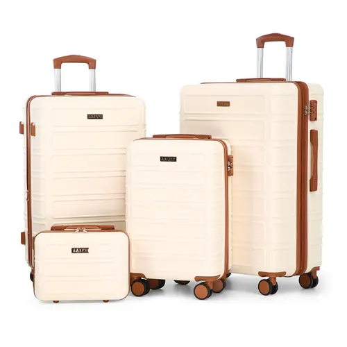 Textured ABS Hardside Luggage, 4-Piece Expandable Suitcase Set with Spinner Wheels and TSA Lock for Travel, Includes 13 Inch Carry On Bag, Luggage Sets