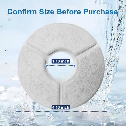 [For Subscription] Mizuzu Pet Fountain Accessories 4-piece Filter & 4 Pump Sponge Per Box for Cats & Small Dogs Hydration Upgrade, Resin, Activated Carbon, Cotton Mesh