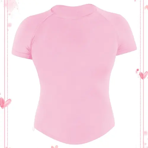 Seamless Short Sleeve Workout T-Shirt, Quick-Dry High-Stretch Fabric, Moisture-Wicking Tight-Fit Top for Yoga, Fitness, Running and Outdoor Activities