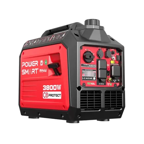 PowerSmart HB5040DC Dual Fuel Portable Inverter Generator - 3800/3300W Output, Gas/Propane, CO Alert, 70 dB Quiet Operation, Overload Protection, Storm/Hurricane Ready, Fuel Efficient, Home Backup, Outdoor, Camping Use, Fuel Efficient Generator, Home Back