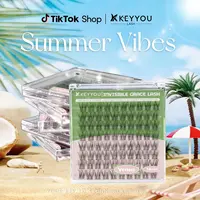 KEYYOU Venus Single Length DlY Lash Cluster Invsible Band Natural 8mm 10mm 12mm 14mm 16mm Waterproof Long-Lasting Eyelashes Extensions 80pcs C Curl Easy to Use for Flawless Look