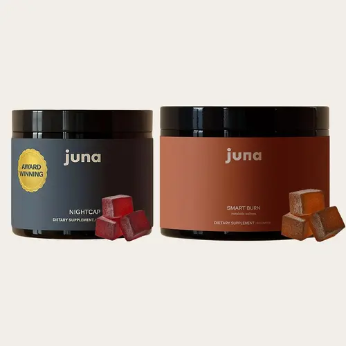 Juna Essential Gummy Sleep & Burn Duo Kit - Sugar-Free Plant-Based Edible Dietary Supplements with Plants & Botanical Extracts, Adult Body Slimming Support, 60-Count Smart Burn Metabolism Chewables, 30-Count Tart Cherry Restful Sleep Chewables