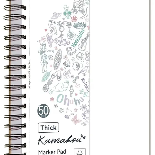 Ohuhu Marker Pad Art Sketchbook: 7"x10", 160 lb/280 GSM Heavyweight Smooth Surface, FSC Certified 380 GSM Card Stock, 50 Sheets/100 Pages Double-Sided Bleedproof, Spiral-Bound Office Art Supply for Alcohol Markers -  Marker Pad Series of Ohuhu