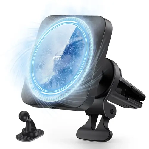 ESR MagSafe Car Mount Wireless Mobile Charger with CryoBoost Cooling, Adjustable Ball Joint, High Speed Fast Charging Auto Accessory, Air Vent/Dashboard Holder for iPhone 17/16/15/14/13/12, S25