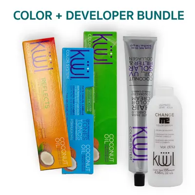 Kuul Hair Color Kit with Developer Included - 90Ml Coconut Oil Formula for Vibrant Tones