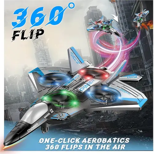 Kids Halloween Gift Idea,2.4G Stable Remote Controller Aeroplanes, 360° Flip & Roll Stunts, Bright LED Lights, Altitude Hold Function, EPP Anti-Crash Foam, Rechargeable (1 Battery Included), Kids’ Unisex Gift
